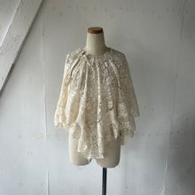 Cargar imagen en el visor de la galería, Cotton Lace Mix Poncho Cape Cardigan & Back Ribbon P/O BL & Wrap SK #1423022
