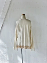 이미지를 갤러리 뷰어에 로드 , Flower Embroidery Print Linen Canvas & Pique Striped Jersey Asymmetry P/O #1513040