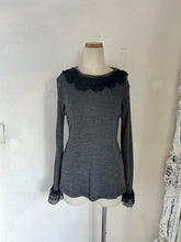 画像をギャラリービューアに読み込む, Tereco Rib Crewneck Eyelash FrillLace Long Sleeves P/O #1431071