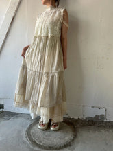 将图片加载到图库查看器,Sheer Tulle Yolk Gather Tiered Front Button Gilet Dress #7523545