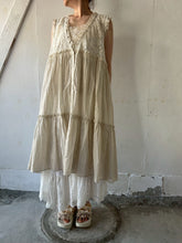 将图片加载到图库查看器,Sheer Tulle Yolk Gather Tiered Front Button Gilet Dress #7523545