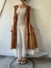 将图片加载到图库查看器,Sheer Tulle Yolk Gather Tiered Front Button Gilet Dress #7523545