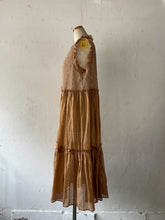 将图片加载到图库查看器,Sheer Tulle Yolk Gather Tiered Front Button Gilet Dress #7523545