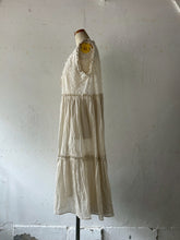 将图片加载到图库查看器,Sheer Tulle Yolk Gather Tiered Front Button Gilet Dress #7523545