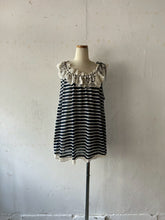 将图片加载到图库查看器,Lace mix frill Collar Lader lace Threaded Wide Ribbon Aline Flare Sleeveless P/O #1521076