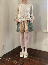 Cargar imagen en el visor de la galería, Cableknit & Pique Striped Jersey Puff Sleeve P/O With Adjust Ribbon #1511003