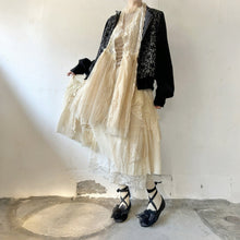 画像をギャラリービューアに読み込む, pleats tape mix lace frill ballet shoes #1415914