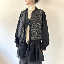 画像をギャラリービューアに読み込む, Lace×glen check bonding&denim bloson #1413620