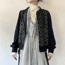 画像をギャラリービューアに読み込む, Lace×glen check bonding&denim bloson #1413620