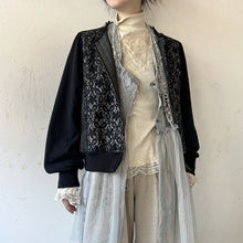 画像をギャラリービューアに読み込む, Lace×glen check bonding&denim bloson #1413620