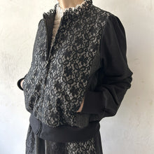 画像をギャラリービューアに読み込む, Lace×glen check bonding&denim bloson #1413620