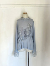 Cargar imagen en el visor de la galería, Crew Neck High Count Twist Yarn  Sheer Waffle Shirring Lace Frill P/O
