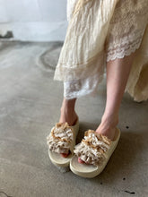 画像をギャラリービューアに読み込む, Cecile Sandal Line Cotton Lace Mix comfort Recovery Form Rubber Sandals #1525933
