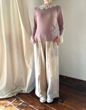 画像をギャラリービューアに読み込む, Tereco Rib Crewneck Eyelash FrillLace Long Sleeves P/O #1431071
