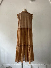 将图片加载到图库查看器，Sheer Tulle Yolk Gather Tiered Front Button Gilet Dress #7523545
