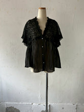 将图片加载到图库查看器，Sheer Tulle Yoke Gather Frill C/Li Loan Bolero Square BL Front Botton Back Ribbon #7523147
