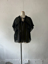 将图片加载到图库查看器，Sheer Tulle Yoke Gather Frill C/Li Loan Bolero Square BL Front Botton Back Ribbon #7523147
