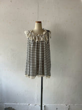 将图片加载到图库查看器，Lace mix frill Collar Lader lace Threaded Wide Ribbon Aline Flare Sleeveless P/O #1521076
