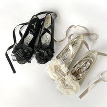 画像をギャラリービューアに読み込む, pleats tape mix lace frill ballet shoes #1415914
