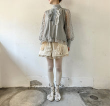 画像をギャラリービューアに読み込む, pleats tape mix lace frill ballet shoes #1415914
