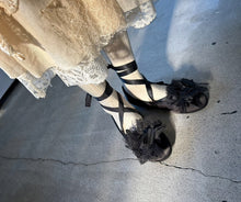 画像をギャラリービューアに読み込む, pleats tape mix lace frill ballet shoes #1415914
