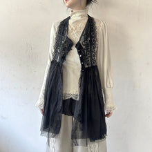 画像をギャラリービューアに読み込む, Lace mix button gilet shawl #1414906

